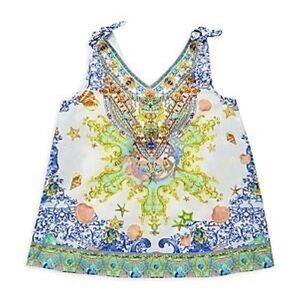 ⭐️Stunning NWT Camilla Star Of The Sea Kids Tie Shoulder Top - Sz 14